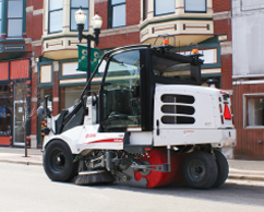 Elgin smaller sweeper in residential area