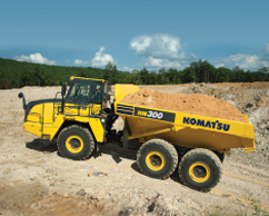 Komatsu dump truck with full load