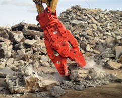 NPK attachment crushing rock