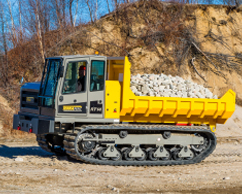 Terramac crawler carrier carrying gravel